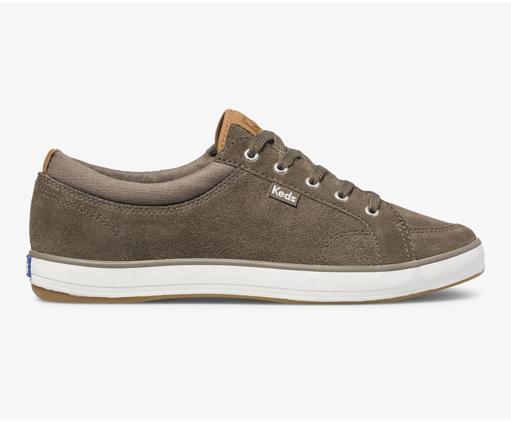 Πανινα Παπουτσια Γυναικεια - Keds Center Suede - Ελιά - GWXUF9468